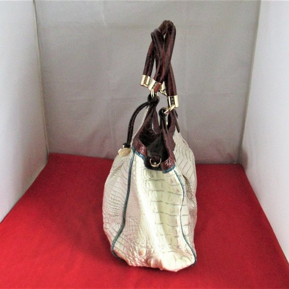 Brahmin Elisa Pearl Presley Embossed Leather Satchel - Picture 11 of 16